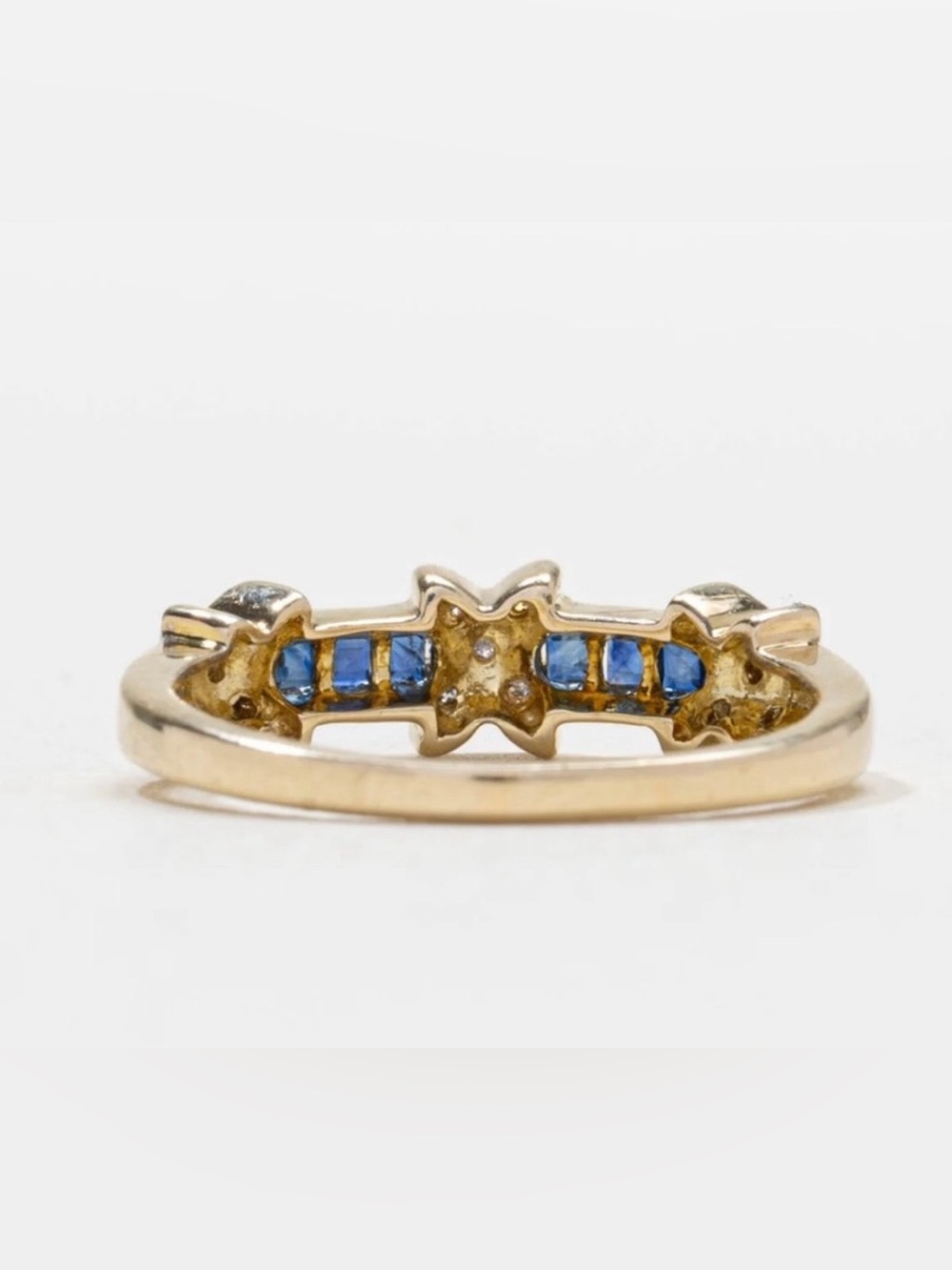 100 ways 9K ring sapphire & diamond channel set πππ€ - Picture 8 of 8